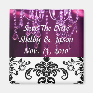 Damask  purple chandelier, Save The Da... Magnet