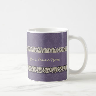Damask Purple Crochet Coffee Mug