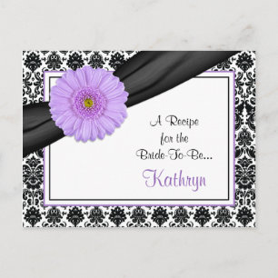 Damask Purple Gerber Recipe Card for the Bride