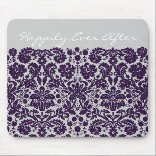 Damask Purple Wedding Mouse Mat