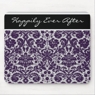 Damask Purple Wedding Mouse Mat