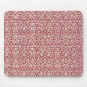 Damask Red Pattern Mouse Mat