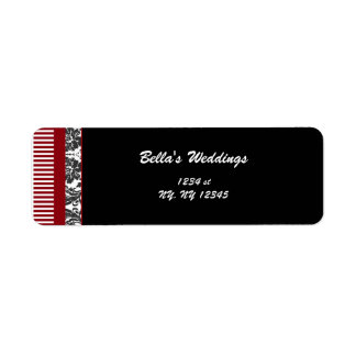 damask red Return address label