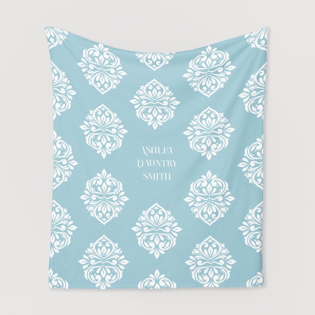 Damask Regency Classic Pale Cerulean Fleece Blanket (Creator Uploaded)