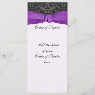Damask Ribbon Wrapped Order of Service - Purple Programme