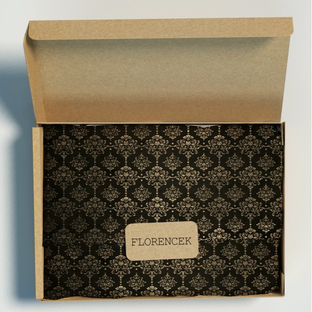 Damask Royal Chic Golden Velvet Black Gold Wrapping Paper (Damask Royal Chic Golden Velvet Black Gold Wrapping Paper)