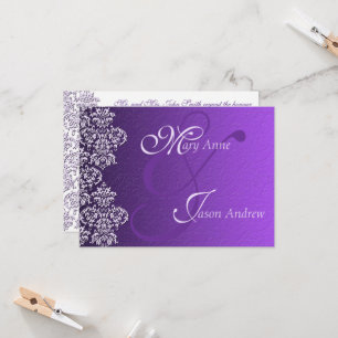 Damask Royal Purple Wedding Invitation Card