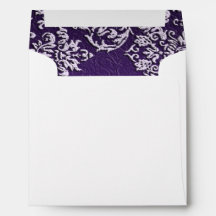 Damask Royal Purple Wedding Square Envelope