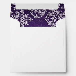 Damask Royal Purple Wedding Square Envelope