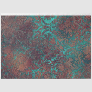 Damask Rust-Teal Papier mousseline-Tissue Paper