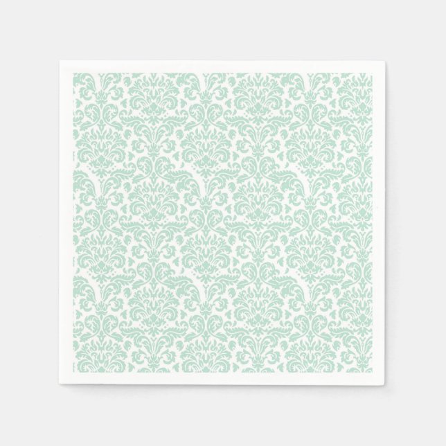 Damask Sage Green Pretty Cute  Napkin (Front)