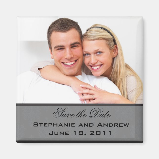 Damask Save the Date Magnet (Front)