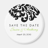 damask save the date magnet