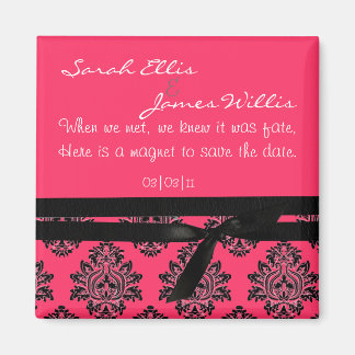 damask save the date magnet