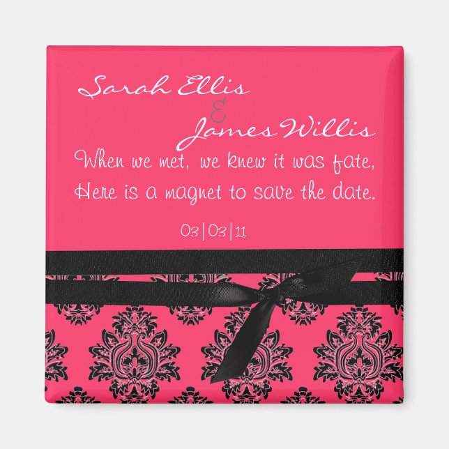 damask save the date magnet (Front)