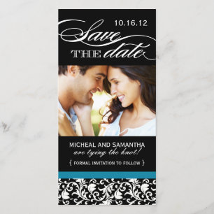 Damask Save the Date Photo Cards