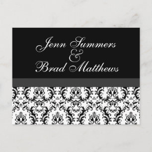 Damask Save the Date Postcards Wedding