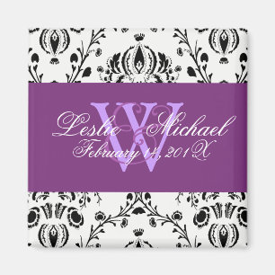 Damask Save the Date Wedding, Magnets