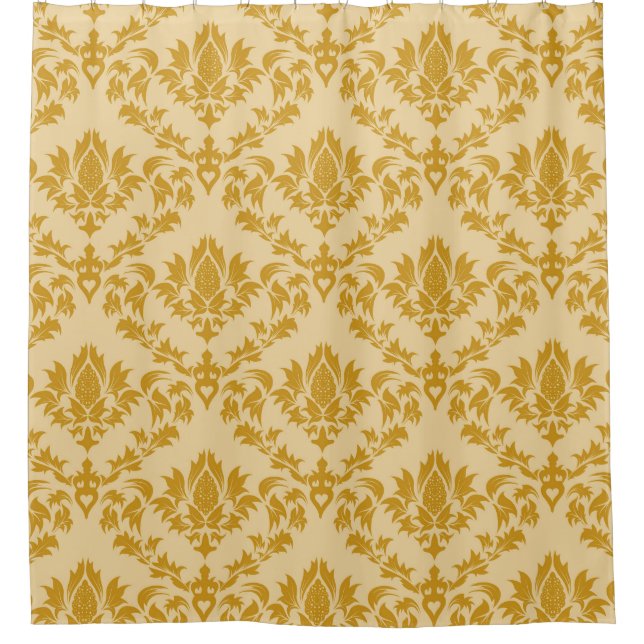 Damask seamless backgroundpattern, abstract, antiq shower curtain (Front)