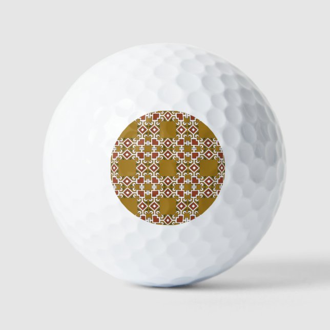 Damask seamless: vintage pattern background golf balls (Front)