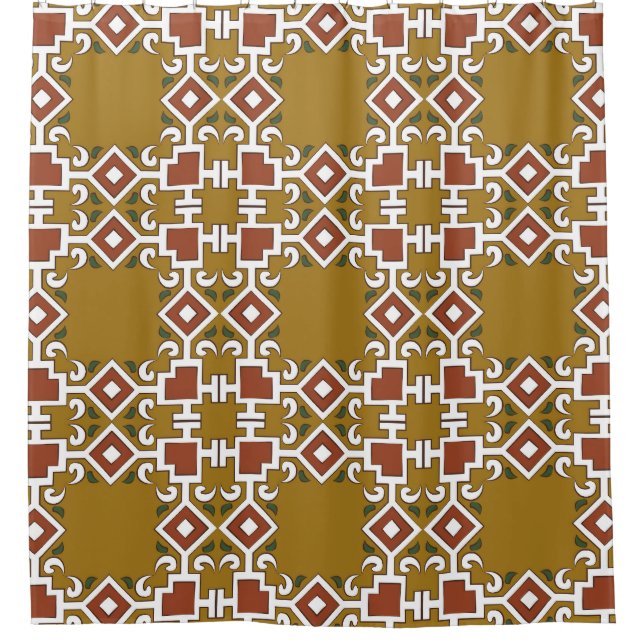 Damask seamless: vintage pattern background shower curtain (Front)