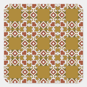 Damask seamless: vintage pattern background square sticker
