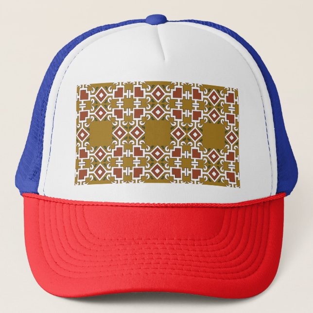 Damask seamless: vintage pattern background trucker hat (Front)