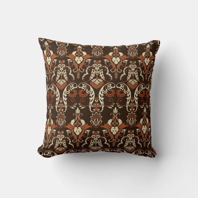 Damask Seamless vintage pattern. Floral textured Cushion (Front)