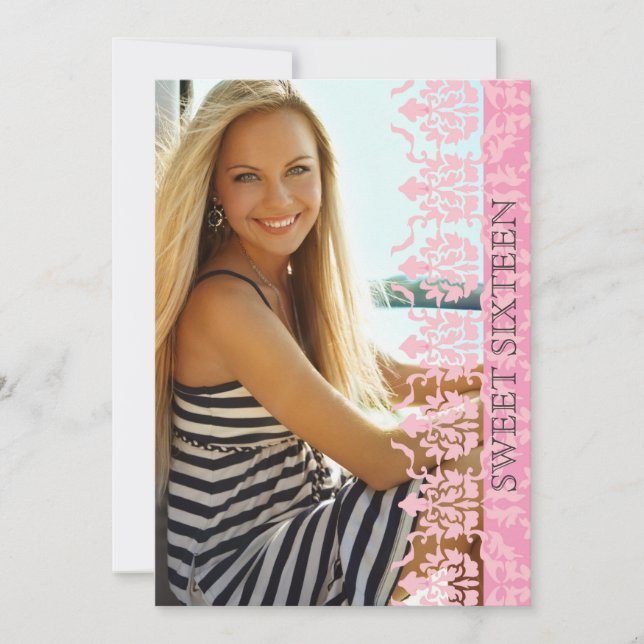 Damask See Through Photo Invitation (Front)