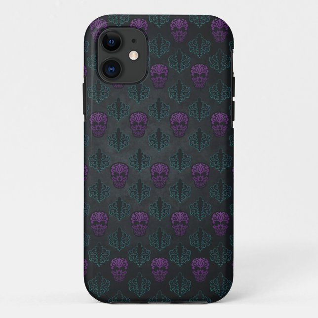 DAMASK SKULL TEAL PURPLE Case-Mate iPhone CASE (Back)