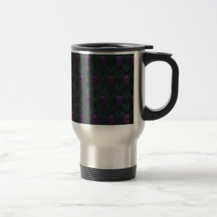 DAMASK SKULL TEAL PURPLE TRAVEL MUG