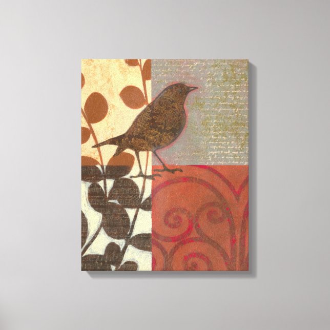 Damask Sparrow Canvas Print (Front)