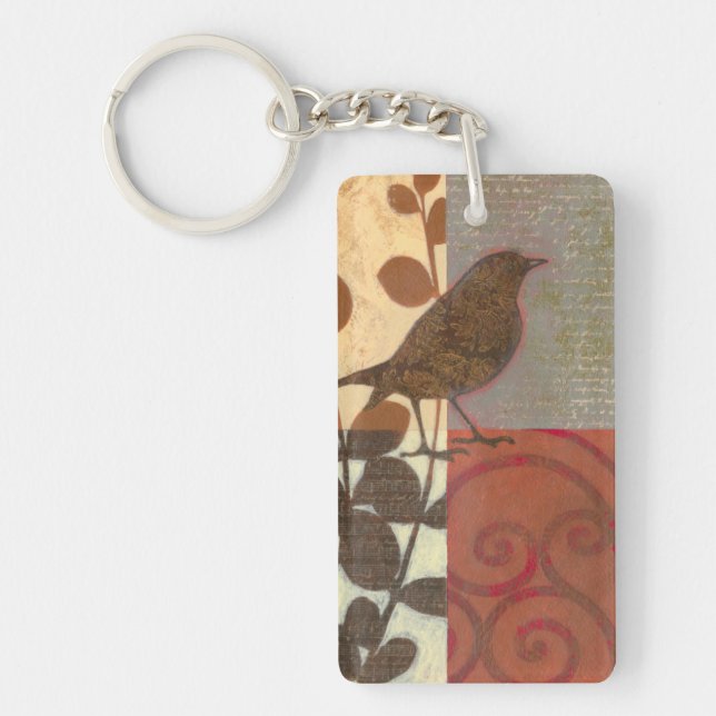 Damask Sparrow Key Ring (Front)