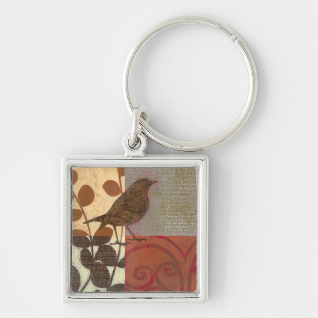 Damask Sparrow Key Ring (Front)