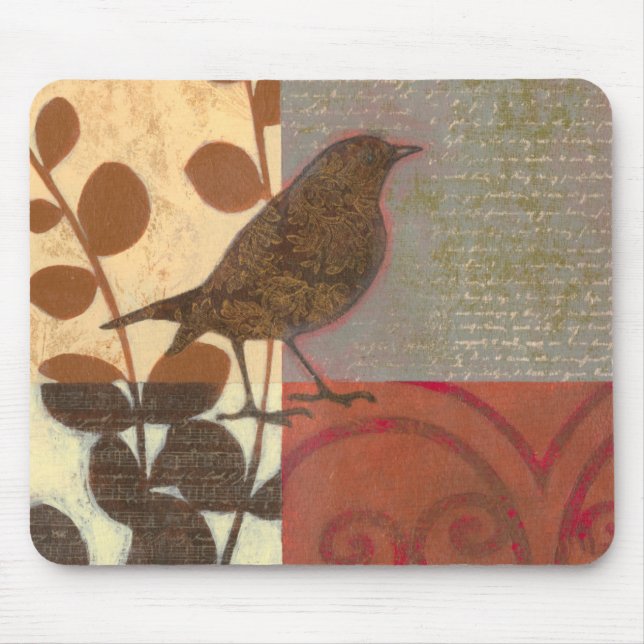Damask Sparrow Mouse Mat (Front)