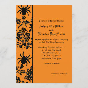 Damask Spider Wedding Invitation