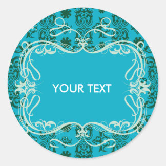 DAMASK STICKER BLUE