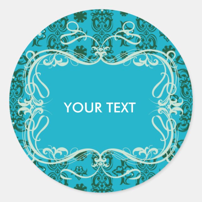 DAMASK STICKER BLUE (Front)