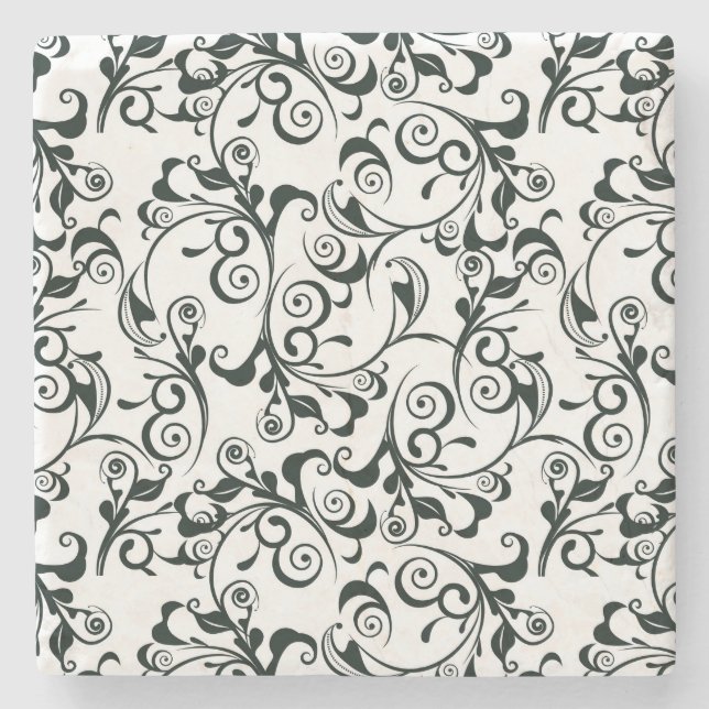 Damask Stone Coaster (Front)