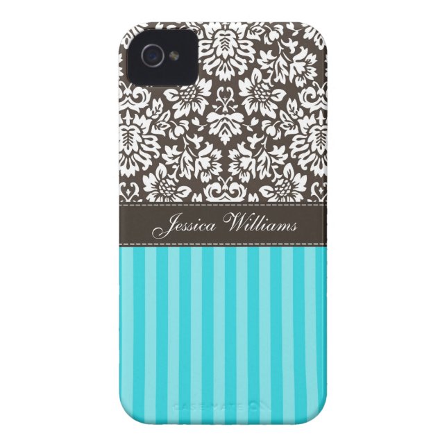 Damask & Stripes Case-Mate iPhone Case (Back)