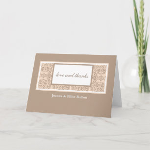Damask Style Photo Thank You Card