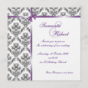 Damask style weddding inviation design rectangle i invitation