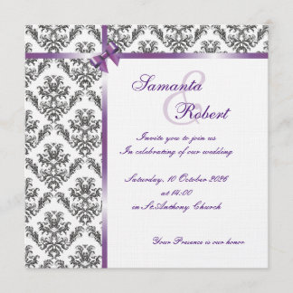 Damask style weddding inviation design rectangle i invitation