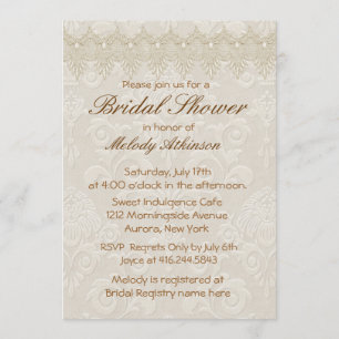 Damask Swan Elegance Ivory - Bridal Shower Invitation