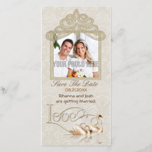 Damask Swan Elegance - Save the Date