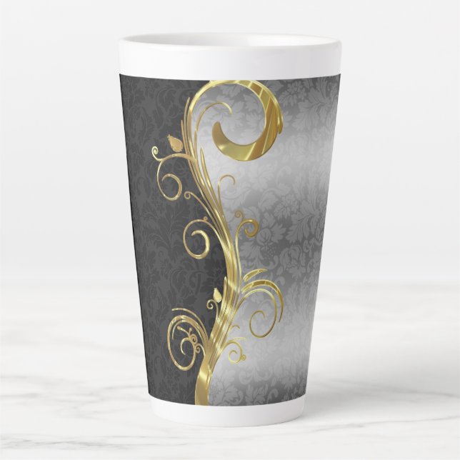 Damask & Swirl  Latte Mug (Front)