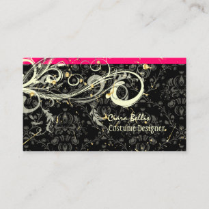 Damask + swirls Costume Designer Business Card
