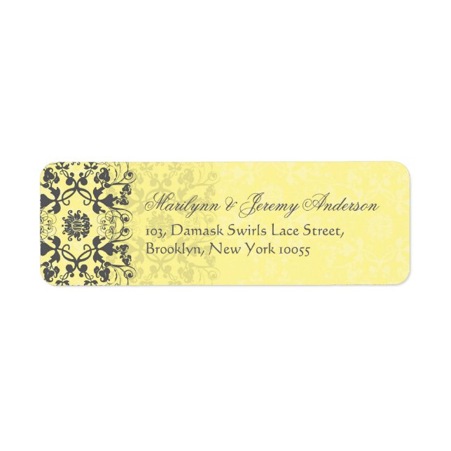 Damask Swirls Lace Butter Custom Label (Front)