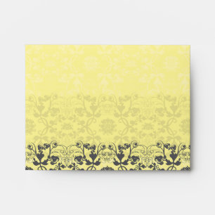 Damask Swirls Lace Butter Custom Wedding Envelope