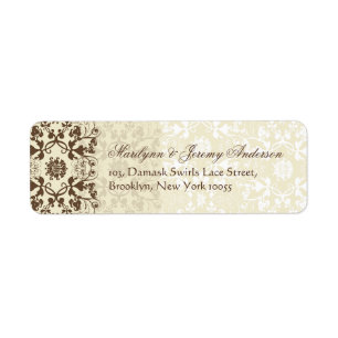 Damask Swirls Lace Coffee Custom Label